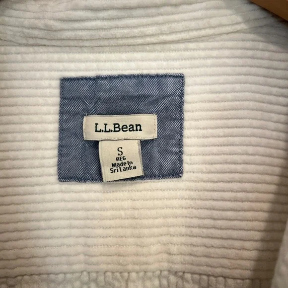 Vintage LL Bean Comfort Corduroy Long Sleeve Button Up Shirt Jacket Ivory Size S - Picture 3 of 7